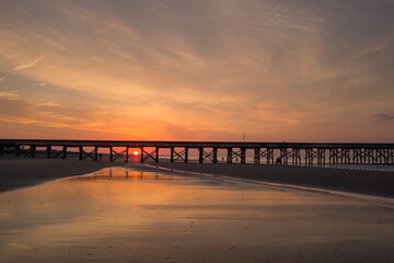 Fototapeta na wymiar Sunrise Beach Reflection