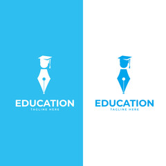 education logo icon design. suitable for company logo, print, digital, icon, apps, and other marketing material purpose. education logo set.
