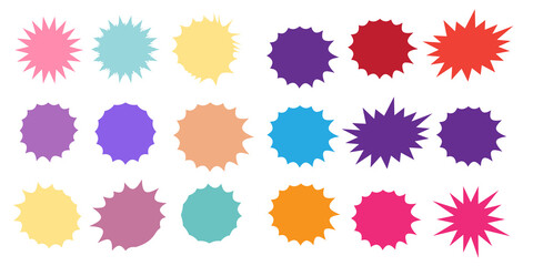 Set of vector starburst, sunburst badges. Starburst isolated icons set