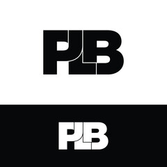 PLB letter monogram logo design vector
