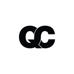 Letter QC simple logo design vector