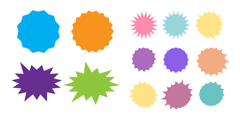 Bursting speech star set. Starburst isolated icons set