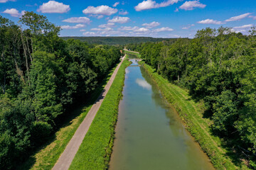 Fototapeta na wymiar aerial view of the canal of bourgogne