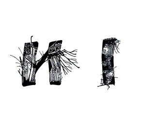 Russian letter blot font halloween И 