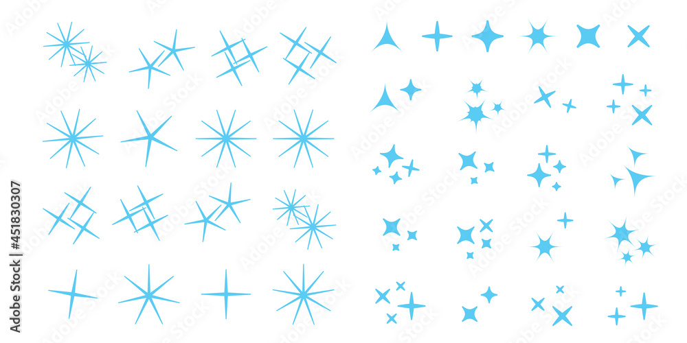 Canvas Prints sparkles line icons. black sparkles symbols vector