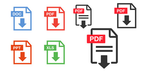 File Icons. Document vector icon. PDF icons