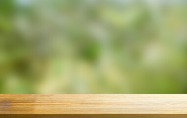 Floor wood and wall blur nature background.