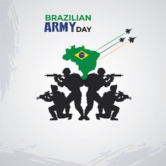 Brazilian Army Day. August 25. Template for background, banner, card, poster.