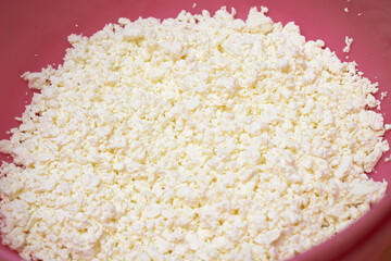 Cottage cheese. Cooking cake 