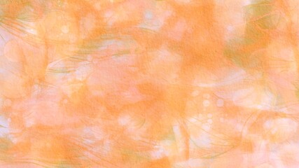 オレンジ色の和紙風背景素材