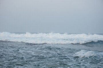 Mesra beach with a natural background. Mesra means intimate. Mesra beach also known as kukup beach or ngrawe beach