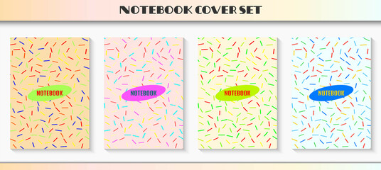 Simple memphis vector notebook set