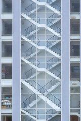 Fire escape ladder inside building - 451838982