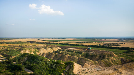 Fototapeta premium Aerial view of sand quarry - aerial photography