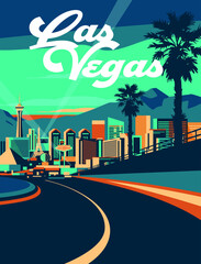 Las Vegas skyline postcard
