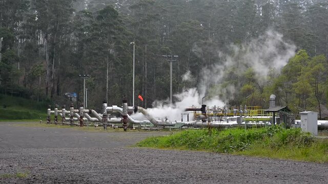 geothermal production wells at the wayang windu geothermal plant