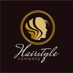 Hairstyle Women silhouette Logo Vector image