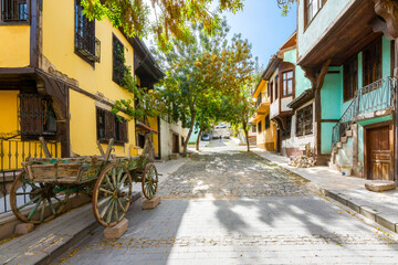 Afyonkarahisar old houses streets view. Afyon is located center of Anatolia.