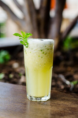 Pineapple Juice with mint leaf