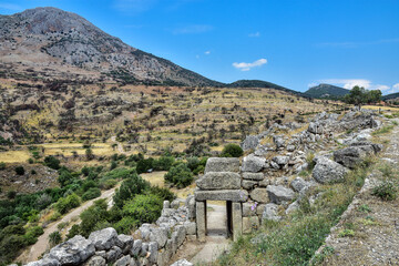 Fototapeta na wymiar Ancient ruins of Mycenae in Greece 