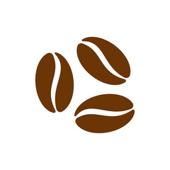 Brown coffee bean icon on white background