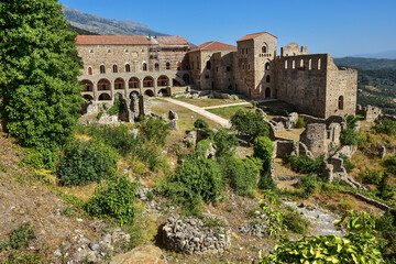Obraz premium Mystras fortress and Byzantine city in Greece 