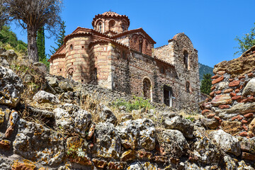 Mystras fortress and Byzantine city in Greece 