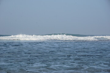Mesra beach with a natural background. Mesra means intimate. Mesra beach also known as kukup beach or ngrawe beach
