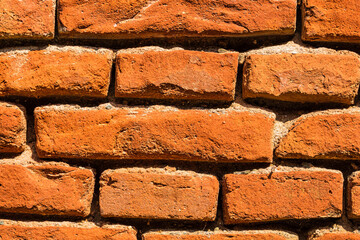 Old brick walls. Abstract texture of red brick wall
