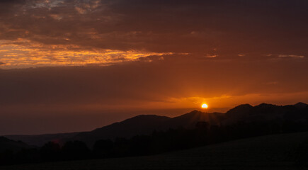 Fototapeta na wymiar Sunrise, Apennine Mountains, Central Italy.