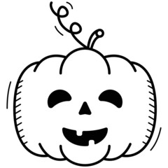 Jack head in linear style icon for halloween