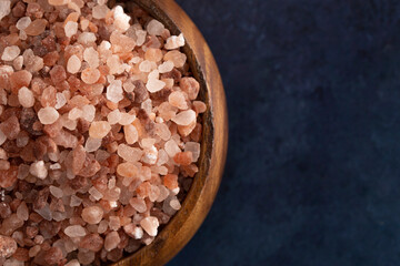 Himalayan Sea Salt on a Dark Blue Table