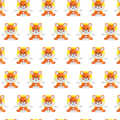 Cartoon seamless animal fox design