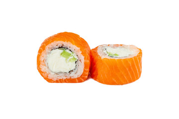 japanese sushi rolls philadelphia on a white background