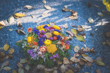 funeral concept, All Saints Day in cemetery