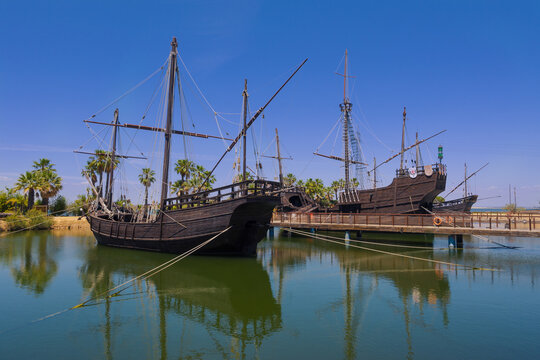 Reproducci&oacute;n de la carabelas en el puerto de palos, Huelva. Andaluc&iacute;a. Espa&ntilde;a.