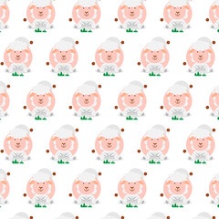 Obraz premium Cartoon seamless animal sheep design