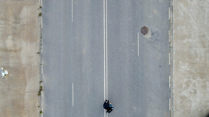 Aerial photography with drone, landscape and urban