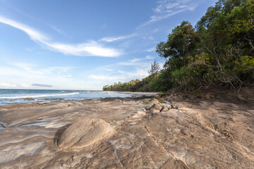 abstract rock shapes on the stony coast of borneo - malaysia.