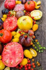 Heirloom tomatoes full of colors and taste