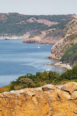 Day time in Bornholm island in rocky beach