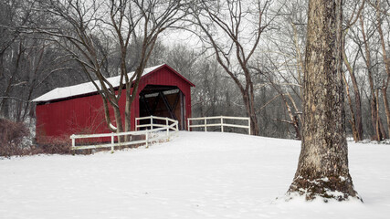 Snow covered bridge
