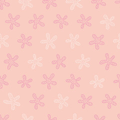 Cute pink starfish seamless pattern design. 
