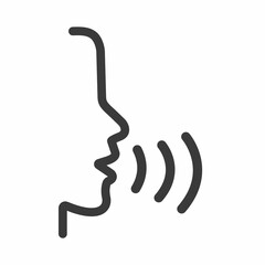 Voice recognition concept. Voice control black line icon.