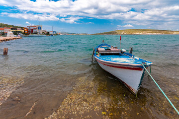 Fototapeta premium Alacati Town coast view in Cesme Town. Alacati is populer tourist destination in Turkey