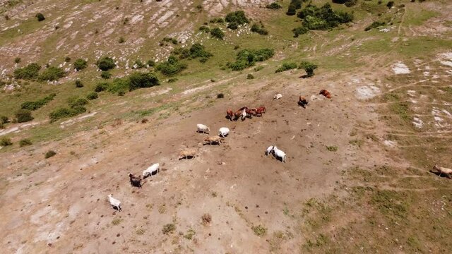 veduta aerea delle montagne nei pressi di Monte Guadagnolo, vicino a Roma
