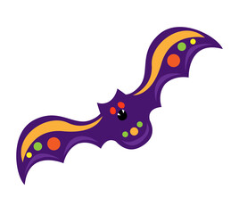 Halloween flying bat. Flat style vector illustration.