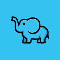 Cute elephant logo. Elephant logo sign vector illustration set design