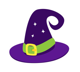 Halloween witches hat. Flat style vector illustration.
