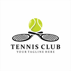Tennis Logo Template Vector, Active sport and tennis tournament, championship, vector design and illustration